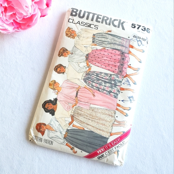1987 UNCUT Butterick A-line Midi Skirt Classics Pattern 5736 - Picture 5 of 5